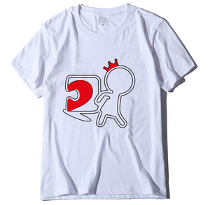 Hoge Kwaliteit Paar Bijpassende T-Shirts Hart Cartoon Print Korte Lengte Nek Valentijnsdag Groothandel Hoge Kwaliteit Kleding - Product Image 5