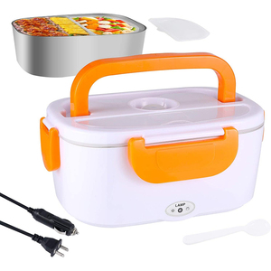 Multi Function Car Portable  Tiffin Lunch Box Electric Stainless Steel Heating Bento Lunch Box Food Warmer For Office School/
