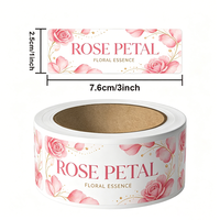 Étiquettes personnalisées en feuille d'or rose à motifs floraux de l'usine Jinyu, autocollants imperméables sur mesure, étiquettes personnalisées pour emballages cadeaux