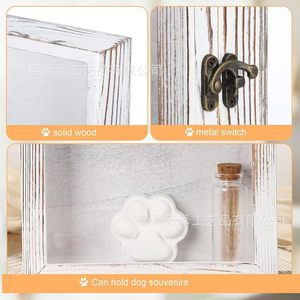 Cross-border wooden pet memorial <b>photo</b> <b>box</b>, cat and dog cremation display <b>box</b>, wooden flip-top collar <b>storage</b> <b>photo</b> frame - Product Image 3