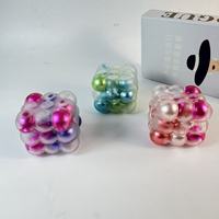 Nouveau jouet anti-stress créatif en silicone, boule perlée nacrée, cube à presser, jouet sonore pour soulager le stress, cadeau