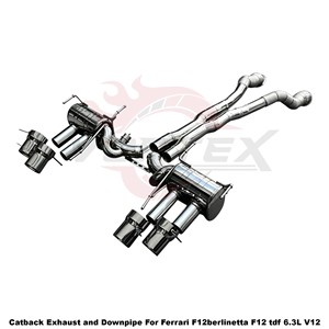 ระบบวาล์วไอเสีย Vortex SS304 พร้อมแผ่นกันความร้อนสำหรับ Ferrari F12berlinetta F12 tdf 6.3L V12 Performance ติดตั้งได้โดยตรง - Product Image 2