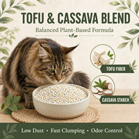 Litière pour chat écologique en tofu et manioc, contrôle longue durée des odeurs, facile à ramasser, commande en gros, marque privée, OEM, ODM pour importateurs
