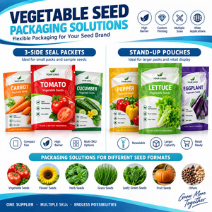 Bolsas <span class=keywords><strong>de</strong></span> Plástico Personalizadas para Semillas <span class=keywords><strong>de</strong></span> Jardín, con Cierre Hermético, Orificio para Colgar, para Semillas <span class=keywords><strong>de</strong></span> Vegetales y Flores, OEM - Product Image 2