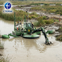 Drague aspirante amphibie ETERNE Diesel 500m/h, machine modulaire multi-attaches à double usage eau-terre pour rivière, marais et étang