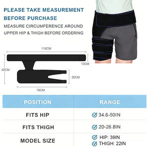 Adjustable Hip Brace <b>Thigh</b> Compression Wrap for Sports Muscle Groin Sciatica Pain Relief <b>Thigh</b> <b>Support</b> Brace Compression Wraps - Product Image 3