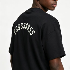 Camiseta Gráfica para Hombre, Estilo Casual, Lavado Ácido, 100% Algodón, Estilo Deportivo Vintage, Manga Corta, Corte Holgado, Estampado de Perlas - Product Image 1