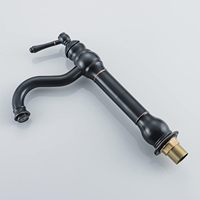 Robinet de lavabo de salle de bain haute capacité, rotatif à 360° °   Robinet mélangeur de lavabo classique rétro pour salle de bain, laiton antique