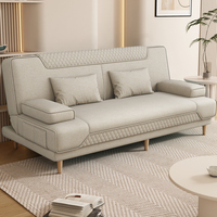 Canapé-lit pliable à double usage pour petit appartement familial, design moderne et minimaliste avec revêtement en cuir résistant aux griffes de chat, canapé-lit paresseux