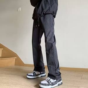 Pantalones Cargo Negros para Hombre, Ligeros, Forrados de Lana, para Senderismo y Esquí, con Pliegues Delanteros, Estilo Americano, Funcionales y Acampanados - Product Image 1