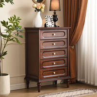 Commode à huit tiroirs en bois massif américain Timberight, console vintage démontable pour chambre et salon, rangement autonome