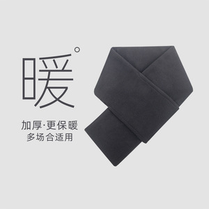 Camouflage Fleece Scarf Men's Warm Neck Warmer Autumn Winter Solid Color Stylish Commute Black Dark Gray Navy Blue Khaki - Product Image 5