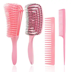 high quality Hot Selling Comb Set Bristle Hair Brush Large Curved Comb Plastic Massage Comb Hair Styling Clip