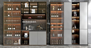 Mueble de Bar Modular Grande de Alta Calidad, Ecológico, Duradero, Moderno, para Sala de Estar o Comedor, con Librería y Vinoteca - Product Image 3