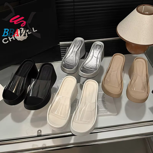 Sandalias de Plataforma con Tiras Transparentes para Mujer, Sandalias de Verano con Tacón Alto y Suela Gruesa, Pantuflas de Playa, Novedad 2026, Casuales para Exteriores - Product Image 1