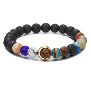 Pulsera del Sistema Solar Hecha a Mano con Cuentas de Piedra Natural Ajustable, Regalo de Astronomía para Mujeres, para Regalos Promocionales Empresariales - Product Image 2