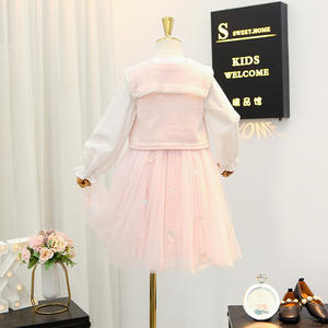 Robe <span class=keywords><strong>gilet</strong></span> tricoté pour filles, vêtements de princesse à manches longues, collection printemps automne 2020, style <span class=keywords><strong>petite</strong></span> fille - Product Image 3