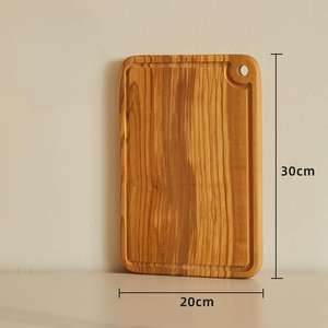 Tabla de Cortar de Madera de Olivo Natural para Queso y Charcutería, Madera Maciza con Ranura para el Hogar y Restaurantes - Product Image 3