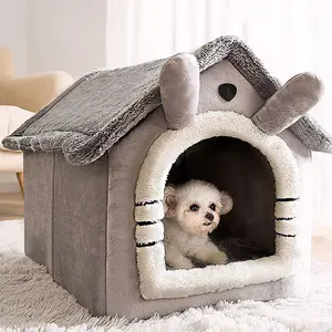 Cama Transpirable y Cálida de Felpa para Mascotas Casa Lavable para Perros Cojín Suave para Gatos Perrera para Perros Pequeños Medianos y Grandes Suministros para Mascotas - Product Image 1