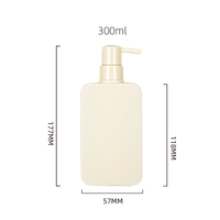 Bouteille de shampoing en gros de 300 ml, bouteille en plastique HDPE plate carrée vide blanche pour emballage de soins corporels, nettoyant, crème pour le visage, lotion