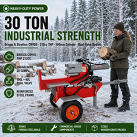 Pembelah Kayu Hidrolik Profesional 30T Mesin 7HP Vertikal & Horizontal 4-Arah Siklus 11s Silinder 100mm