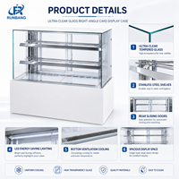 Vitrine Réfrigérée Personnalisée OEM/ODM pour Pâtisseries et Gâteaux, Faible Bruit, Économe en Énergie, avec Éclairage LED et Verre Anti-Buée 45 °   Armoire d'angle
