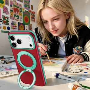 เคสโทรศัพท์แม่เหล็กแบบด้านกึ่งโปร่งแสงสำหรับ iPhone 18 15 16 17 Pro Max พร้อม 360 °   ฝาครอบกันกระแทกแบบวงแหวนโลหะ - Product Image 2