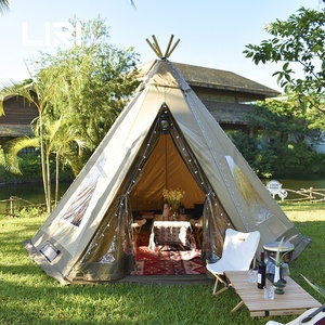 Tente <span class=keywords><strong>Tipi</strong></span> <span class=keywords><strong>Tipi</strong></span> indienne de Camping de luxe pour adultes, imperméable pour 6 personnes, plein air, famille, <span class=keywords><strong>Tipi</strong></span> avec <span class=keywords><strong>lit</strong></span> - Product Image 1