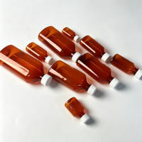 Bouteille en plastique PET ambré avec échelle graduée, vide, pour sirop contre la toux, médicament liquide oral, plusieurs tailles disponibles