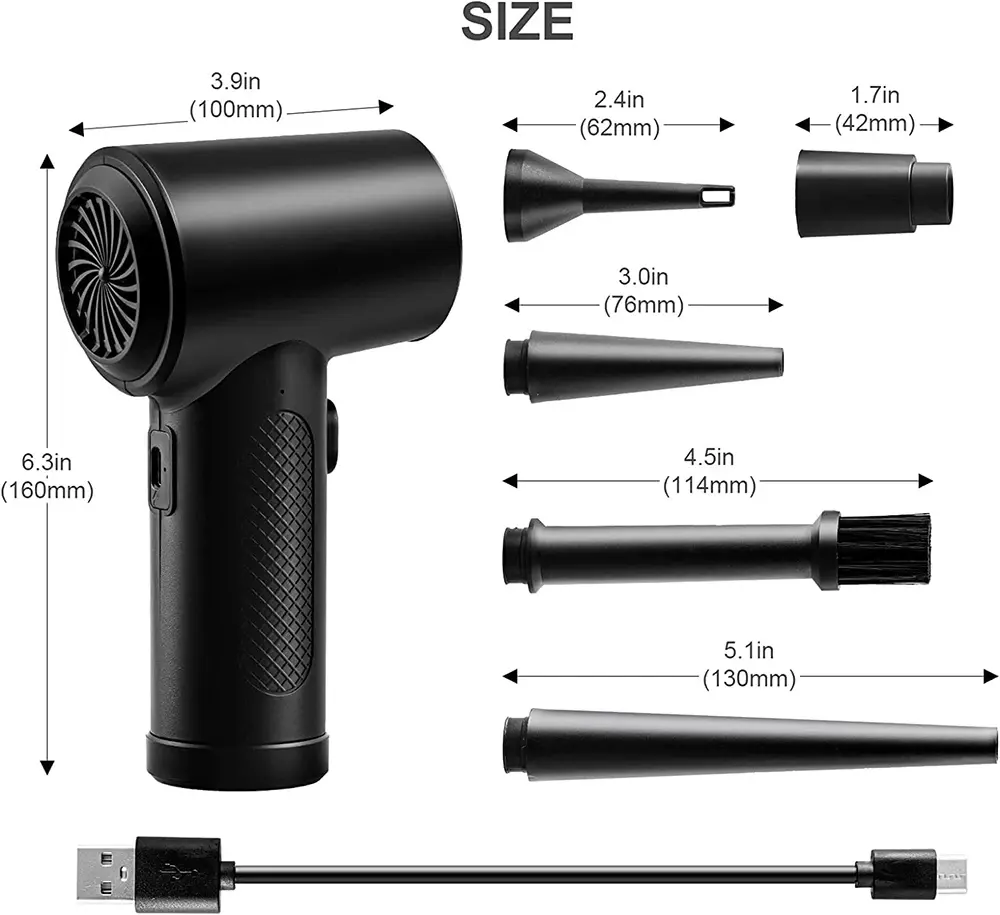 Pc Air Duster 51000Rpm Oplaadbare 4000Mah Batterij Stofzuiger Gecomprimeerde Blazer Computer Toetsenbord Reiniging Air Duster Jet Fan