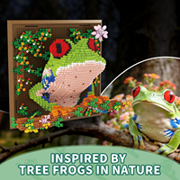 Nouvelle série d'animaux : Jouets de construction 3D, modèle tridimensionnel de grenouille-arbre, décoration murale, blocs de construction à assembler, mini briques