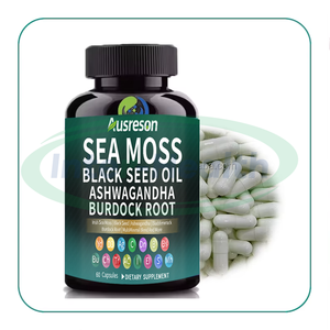Ausresea 개인 라벨 바다 모스 3000mg 검은 씨 오일 2000mg Ashwagandha 생강 보충 바다 이끼 캡슐 - Product Image 5