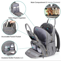 Sac à dos à couches, sacs à langer multifonctions pour bébé, sac à dos de voyage étanche avec matelas à langer et sangles de poussette