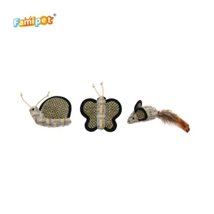 Siput Lucu Kupu-kupu Mouse Interaktif Plush Rami Bulu Hewan Peliharaan Kucing Mainan