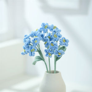 हस्तनिर्मित पोटेड बुनाई फूल सुंदर भूल-मुझे नहीं-क्रॉकेट होम ऑफिस कार सजावट - Product Image 1