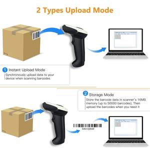 Escáner de Código de Barras Manual EVNVN 1D 2D Inalámbrico 2.4G con Interfaz Bluetooth USB para Supermercados, Tiendas y Almacenes - Product Image 2