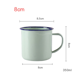 Tasses à café de camping en métal émaillé blanc bon marché petites tasses de feu de camp portables classiques en métal tasses <span class=keywords><strong>vintage</strong></span> en vrac avec poignée - Product Image 5