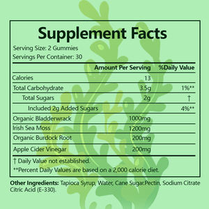 Мошенник из Морского мха с мочалкой, Лопух, корень, поддержка щитовидной железы, иммунная пищеварительная помощь, поддержка кожи, веганская добавка - Product Image 2