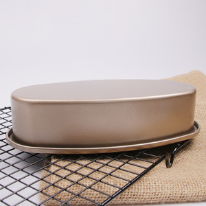 Molde ovalado antiadherente dorado de 9x5 pulgadas para pastel de queso, pan y bizcocho - Product Image 4