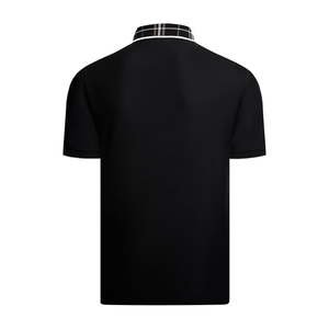 Polo Negro para Hombre con Cuello a Cuadros, Polo Elegante e Informal de Manga Corta para Negocios y Uso Diario - Product Image 4