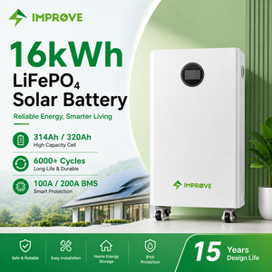 แบตเตอรี่ลิเธียมไอออน LiFePO4 51.2V แบบแยกส่วน 16kWh 32kWh พร้อมล้อเลื่อน IP54 ระบบไฮบริดติดผนังสำหรับบ้าน ระบบกักเก็บพลังงานแสงอาทิตย์ อายุการใช้งาน 10 ปี - Product Image 6