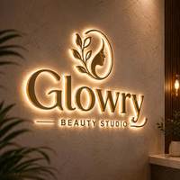 Tanda Logo 3D LED Bercahaya, Papan Nama Toko Kustom, Signage Dinding Modern, Branding Toko, Dekorasi Luar & Dalam Ruangan, Huruf Backlit