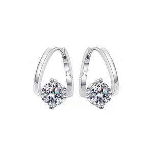 hot sale drop danglers earrings 0.5ct D color VVS moissanite diamond 925 sterling sliver moissanite earring