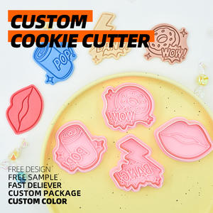 Moule à biscuits en plastique écologique série Art, motif éclair 3D de dessin animé, pour simulation d'argile DIY, biscuits et donuts personnalisés imprimés - Product Image 2