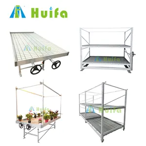 Easily Assembled Vegetable Grow Table Rolling Bench Greenhouse Hydroponic Abs Plastic Seedling Nursery Bed For Agriculture Plant
