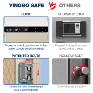 Massiver Stahl-Nachttisch mit Doppel-Alarmsystem, Fingerabdruckschloss und kabelloser Ladefunktion - Product Image 4