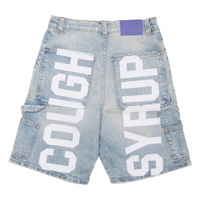 Nouvel Arrivage THAT'S A AWFUL LOT OF COUGH SYRUP Short en jean streetwear pour homme avec impression de lettrage, style Hip Hop