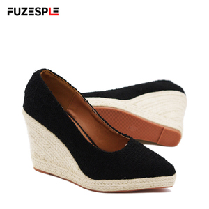 Women's 2025 <strong>Wedge</strong> Pointed Toe <strong>Low</strong> Cut Fisherman Shoes Thick Sole High Heels Fashionable Comfortable Shoes Ladies Heels - Product Image 3