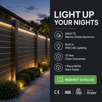 Clôture de jardin en aluminium sur mesure avec éclairage d'ambiance intégré, anti-rouille, pour les jardins et patios modernes