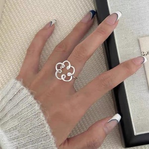 Anillo de diseño floral de plata de ley para mujer, joyería de moda para el dedo índice, regalo - Product Image 2